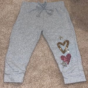 gray sequened sweatpants